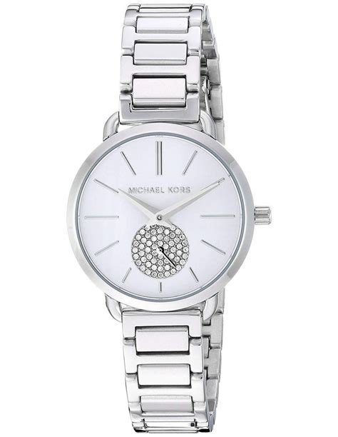 Michael Kors Portia Crystal Quartz Silver Dial Ladies 